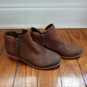 Gianni Bini Brown Suede Flat Ankle Booties